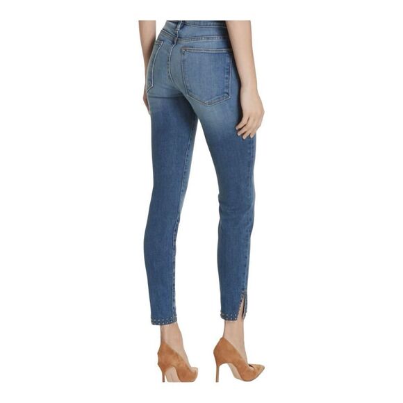 Frame Denim Le High Skinny Jeans Size 26 LHSKRSS793 Hazelwood Studded Ankle Fray - Picture 1 of 14